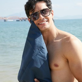 Microfibre Towel, Gym Towel Lightweight & Quick Dry, Super Absorbent Compact Swimming and Beach Towel for Sports Gym Beach Camping Yoga Swimming Hiking (Navy Blue, 40×60cm)