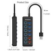 USB Hub, 6-Port USB 3.0 Hub Splitter (4 USB 3.0