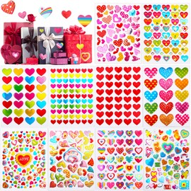 JULMELON 6000 Pieces Love Heart Stickers Glitter Colorful Heart Stickers for Kids Craft Scrapbook Envelopes Decorative Heart Stickers Bulk for Valentine's Day Anniversaries Wedding Party Favors