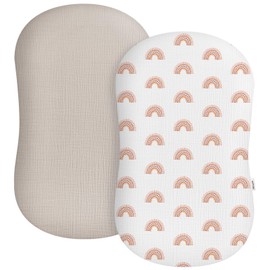 Muslin Baby Lounger Cover 2 Pack, Soft Breathable Newborn Lounger Pillow Cover for Boys Girls Infant