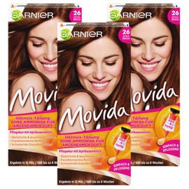 Garnier Movida Tint Intensive Hair Colour 26 Golden Brown Pack of 3