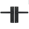 Decoranddecor Hera Matt Black Knurled Backplate Door Handles Set –