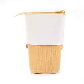 AIMALL South Korea Cute Simple Telescopic Pen Holder, Stretchable Canvas Pencil Bag, Pull-Down Design, Ideal for School and Office Supplies