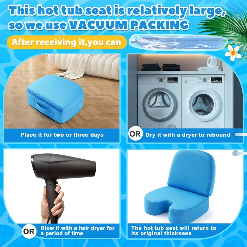 Yerliker 1 Pcs Foldable Hot Tub Booster Seat for Adults,
