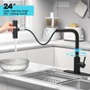 AVSIILE Matte Black Waterfall Kitchen Faucets with Pull Down Sprayer,