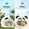 WishLotus Ceramic Hamster Hideout, Panda Shape Hamster House and Habitat,