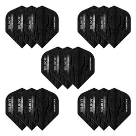 Harrows SILIKA No2 | Set of 5 Premium Extra Strong Dart Flights in Standard Shape (15 Flights) (Black Edition)