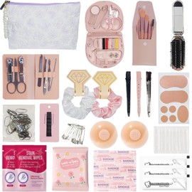 Bridal Wedding Emergency Kit - Women's Wedding Day Emergency Kit 30+ Essential Items for Bride Daily Use with Makeup Bag