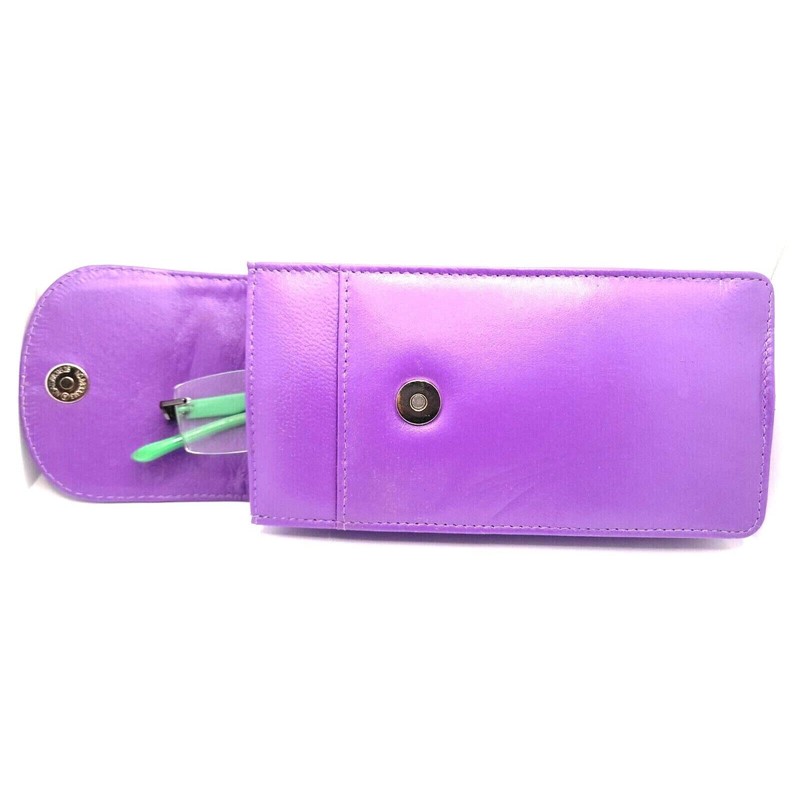 AKSHIDE Genuine Soft Leather Spectacles Case/Glasses Case/Glasses Pouch-Gc4 (Purple)