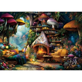 Blueforest 1000 Piece Jigsaw Puzzle for Adults - Magical Forest Living Room Scene, Intermediate Difficult Puzzle with Premium Cardboard, 27.5"x19.7" Size for Relaxation, Family Bonding & Gifting