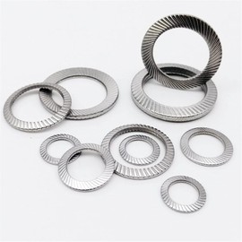 Mdingbao-Flat Washers M2.5 M3 M4 M5 M6 M8 M10 M12 M14 M16 304 Stainless Steel Disc Spring Serrated Lock Washer Knurled Elastic Gasket, 10/50 Pcs, corrosion and durable ( Inner Diameter : 50pcs M5 )