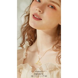 Amaxer Adjustable Dove Necklaces for Women Stainless Steel Olive Branch Peace Symbol Jewelry (gold)