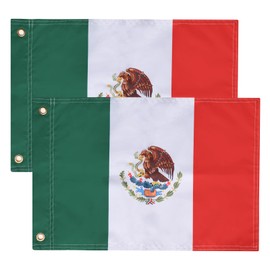 2PCS Mexico Flags for Whip Lights or Antenna Flag Poles, Whip Light Mexican Flags for UTV ATV Can-Am Polaris RZR SXS (16.7" x 12")