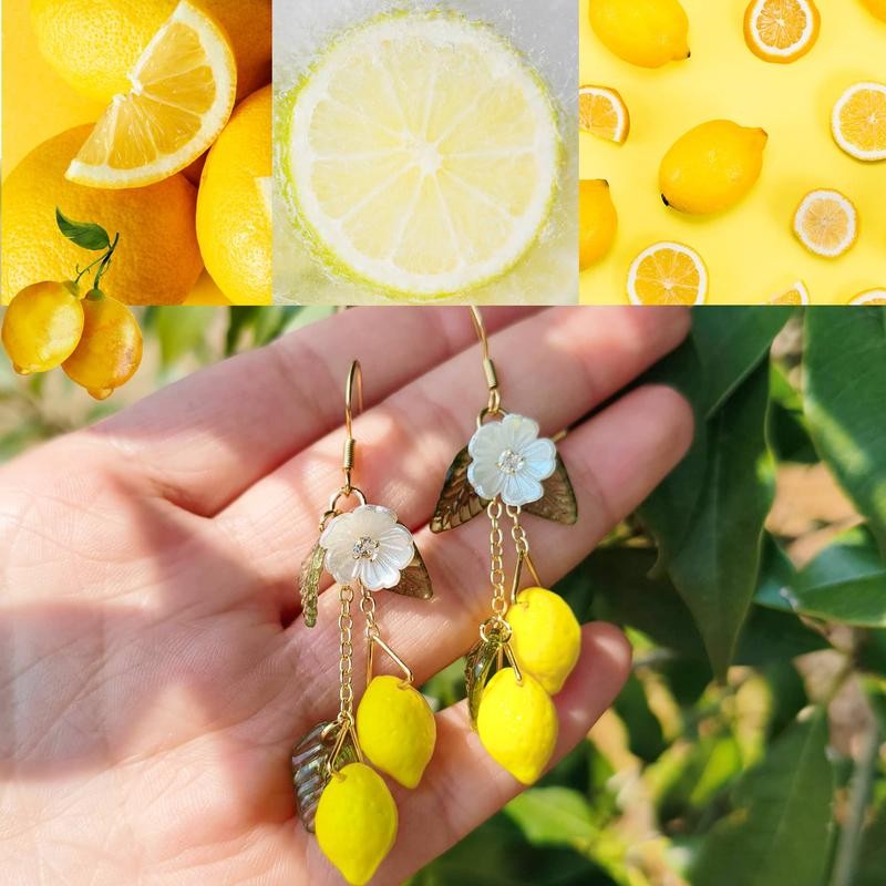 Lemon Blueberry Raspberry Fruit Earring - Color: single buleberry dangle