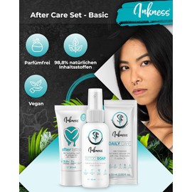 Inkness Tattoo Aftercare Set Basic - for Fresh Tattoo - After Tattoo Cream 30 ml, Tattoo Soap 50 ml and Daily Care 15 ml - Tattoo Artist Approved - 99% Natural Ingredients - Vegan
