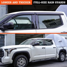 APILT Outside-Mount Rain Guards Window Visors for 2024-2026 Toyota Tacoma Double Cab Wind Vent Deflectors Truck Accessories Dark Smoke 4-Piece Set with Thicker