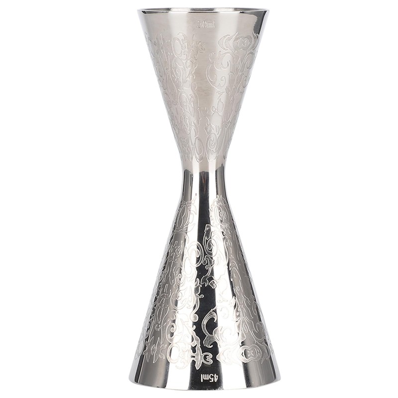 Cocktail Measuring Cup with Scale 30ml 45ml Stainless Steel Floral