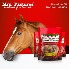 Mrs Pastures Cookies and Treats for Horses - Premium Horse Treats - Made with Apples, Oats, and Rolled Barley - Preservative Free - All Natural Ingredients - No Corn or Soy - Made in USA - (8oz Bag)