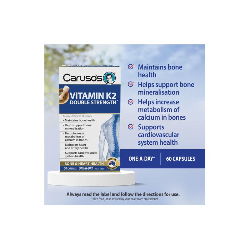 Caruso's Vitamin K2 Double Strength 60 Capsules