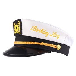 Birthday King Captain's Hat - Funny Birthday Hat | Nautical Themed Party Accessory for Men | Happy Birthday Hats Adults Gifts Boating Decorations Decor Ideas Boat Accessories Caps Favors Gift Supplies