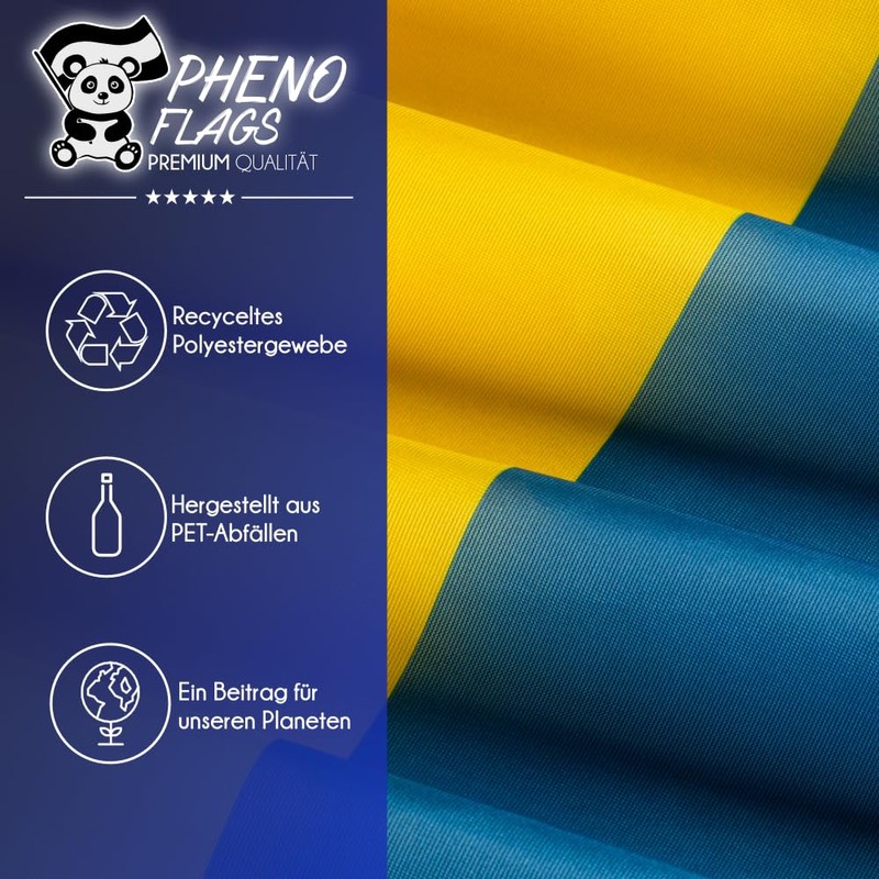 PHENO FLAGS Premium Ukraine Flag 90 x 150 cm –