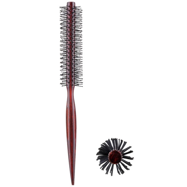 Small mini round hair brush with nylon bristles for short hair, curl brush for twisting, styling and blow-drying