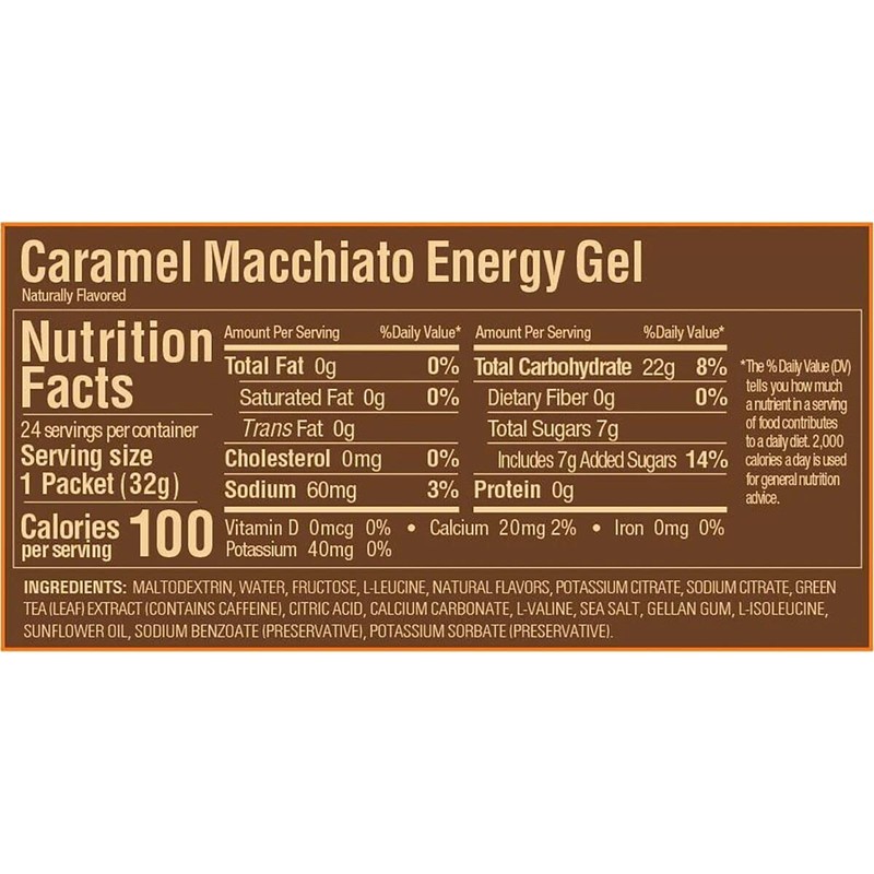 GU GU Energy Gel - 24 Pack Caramel Macchiato, 24