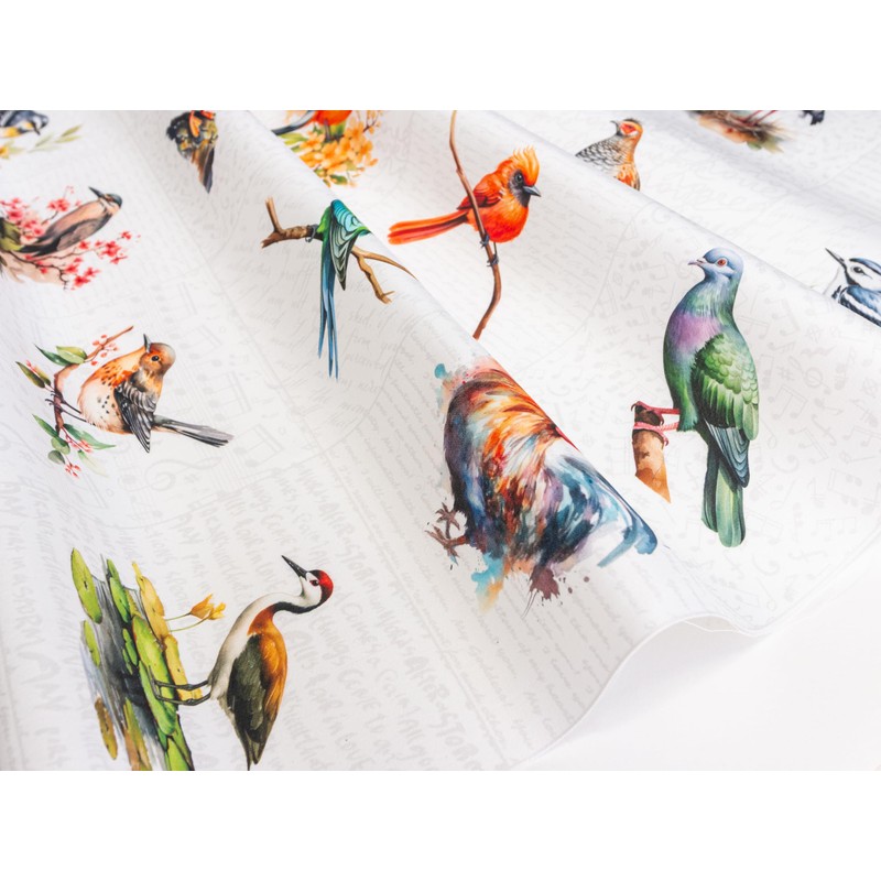 Lalikul Fabric Birds, 100% Cotton Pictures, 42 Different Motifs, Fat