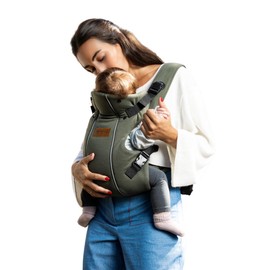 Jané Dual Ergonomic Baby Carrier from Birth to 15 kg, 3 Positions, Breathable and Padded, Green