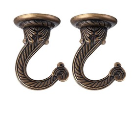GDQLCNXB 2 Sets 55mm/2.17" Ceiling Metal Ceiling Hooks, Heavy Duty Swag Hooks with Hardware for Hanging Plants/Chandeliers/Wind Chimes/Ornament (Bronze Color)