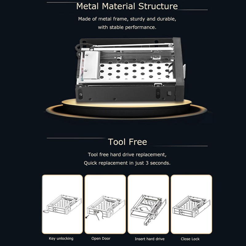 2.5in SSD HDD Internal SATA Tray Less Hot Swap Mobile