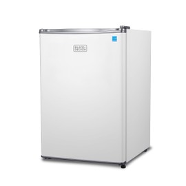 BLACK+DECKER 2.5 Cu. Ft. Compact Refrigerator, ENERGY STAR Certified, Single Door Mini Fridge with Chiller Compartment, Personal Fridge for Home or Dorm Room, R600a Refrigerant, BCRK25W, White