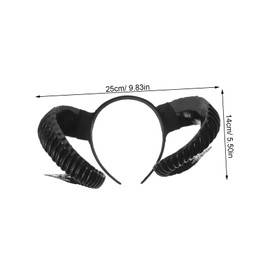 Ipetboom Devil Horn Headband with Silver Accent Lightweight Sturdy Horns for Adults Women Men Party Cosplay Festival Hair Accessory Sheep Ears Decorative Hairband