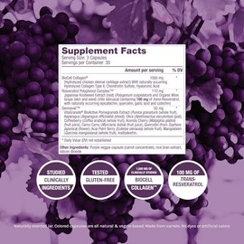 ResVitále Ultra Collagen Enhance - Suplemento para el cuidado de la piel con resveratrol - 90 cápsulas vegetales