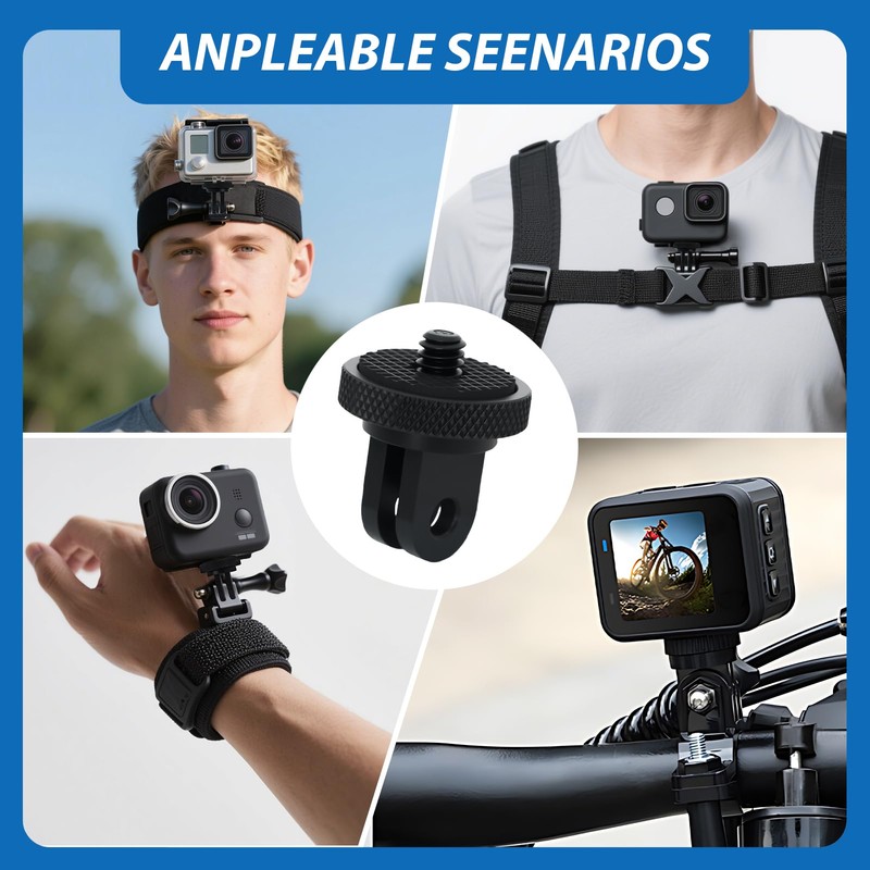 2 Pcs 1/4"-20 Camera Tripod Conversion Adapter, Aluminum Camera Tripod