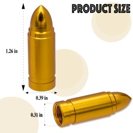 MEAJOO 8PCS Bullet Style Tire Valve Stem Caps, Corrosion Resistant, Universal Aluminium Alloy Dustproof Tire Valve Stem Covers for Cars, SUV, Trucks, Bikes, Motorcycles, Bicycles(Gold)
