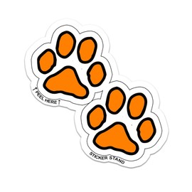 Paw Prints - Orange and Black - Window Bumper Laptop Sticker