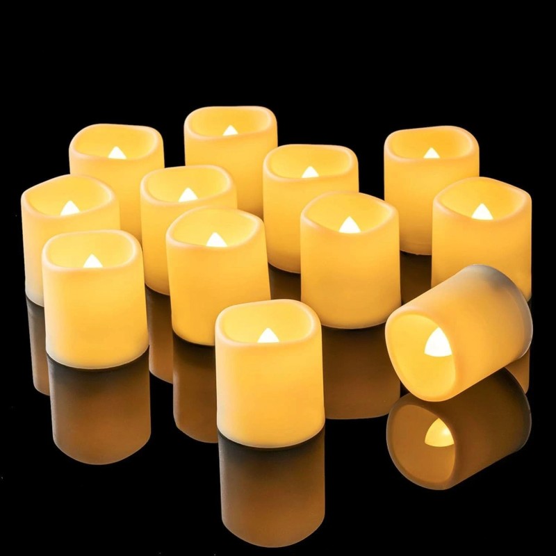 Homemory 12 Pcs Flameless LED Votive Candles Battery Flickering Tea