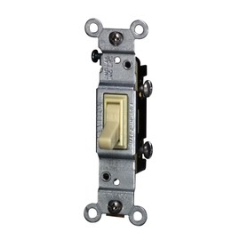 Leviton 15 Amp, 120 Volt, Toggle Co/Alr Single-Pole AC Quiet Switch, Residential Grade, Grounding, 2651-2I, Ivory