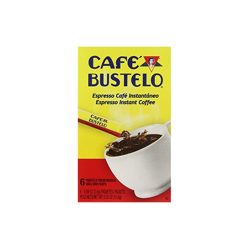 Cafe Bustelo Instant Espresso Coffee Single Serve Packets 6 Count
