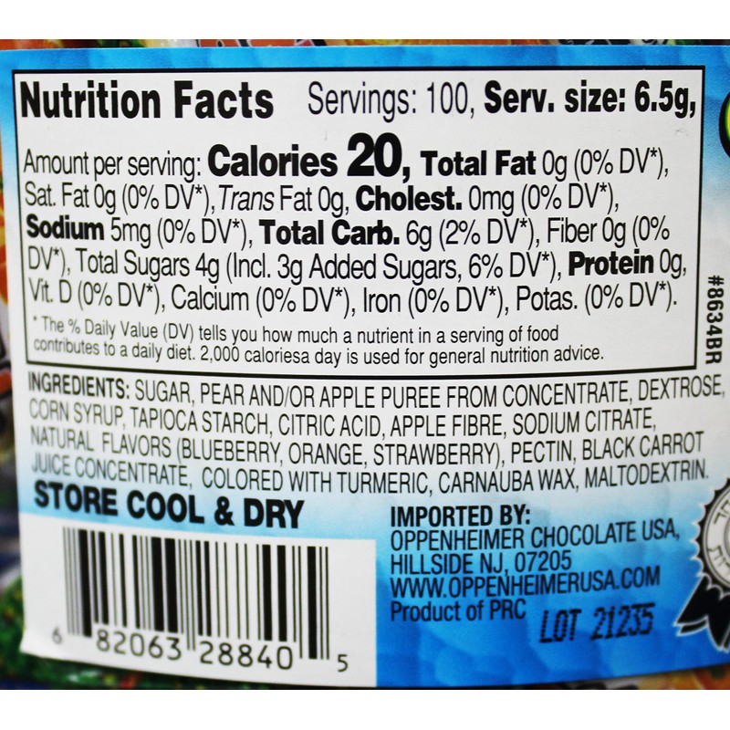 100 Fruit Nuggets Mini Pouches Kosher Vitamin C 66% Real