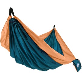 Equip Outdoors Portable Camping Hammock, Hanging Kit Included, One Person Hammock, Cantaloupe and Green…
