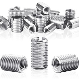 Jyvex Thread Insert M8 to M6 x 15 mm, Pack of 24 Thread Adapters M8 M6, Stainless Steel Threaded Sleeve, Adapter for Screw Connections, Reducing Sleeve M8 to M6 Adapter, Repair, Assembly