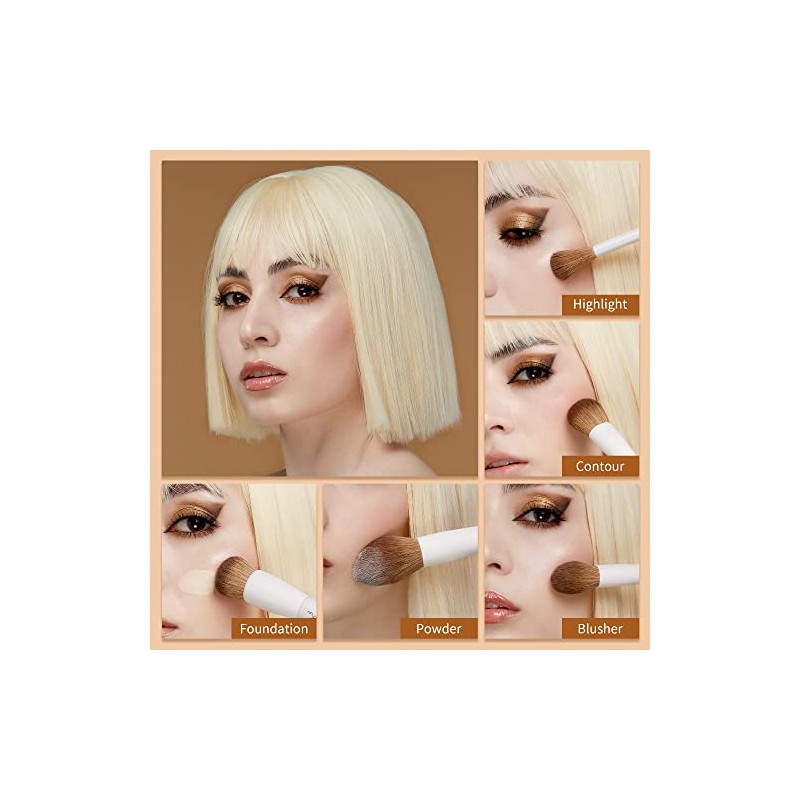 Jessup Set de 14 Brochas para Maquillaje Veganas para Rostro
