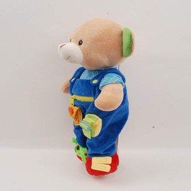 Linzy Plush 16" Educational Plush Teddy Bear, Adorable Plush Bear Comes with clad,a Removable Outfit Packed with Closures-Perfect for Testing a Little One's Growing Problem Solving and Motor Skills