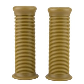 Motorcycle grips, pair, 1 inch 25 mm, universal motorcycle vintage TPU handlebar grips (sauce yellow)