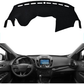 Apto para Ford Escape 2013-2018, tapete de salpicadero, cubierta antideslizante, tapete negro para salpicadero, accesorios interiores de coche, borde rojo Lhd