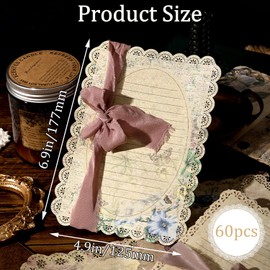 Acidea 60 Sheets Lace Edged Scrapbooking Paper Set, 6 Pack Vintage Paper Scrapbook for DIY Journaling Paper Decorating Scrapbook Letter Notebook 4.9x6.9 Inch