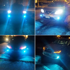 AUXLIGHT H3 H3LL LED Fog Light DRL Bulbs, 3000 Lumens Extremely Bright Bulbs Replacement for Cars, Trucks, Ice Blue