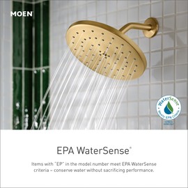 Moen 6345EPBG Eco-Performance 8-Inch Fixed Rainshower Showerhead, 1.75 GPM, Brushed Gold